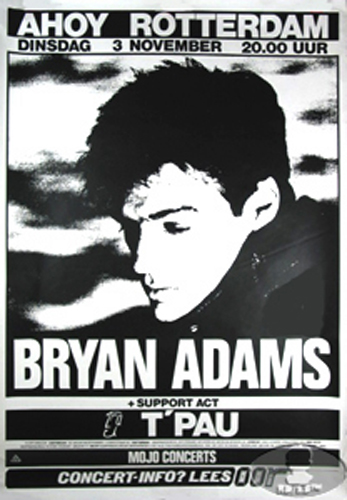 BRYAN ADAMS 1987 TOUR CONCERT POSTER T'PAU