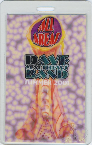 DAVE MATTHEWS 2001 SUMMER LAMINATED BACKSTAGE PASS AA