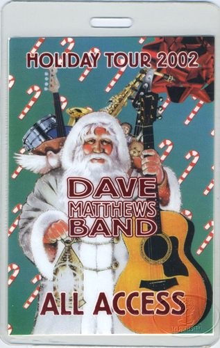 DAVE MATTHEWS 2002 HOLIDAY LAMINATED BACKSTAGE PASS red