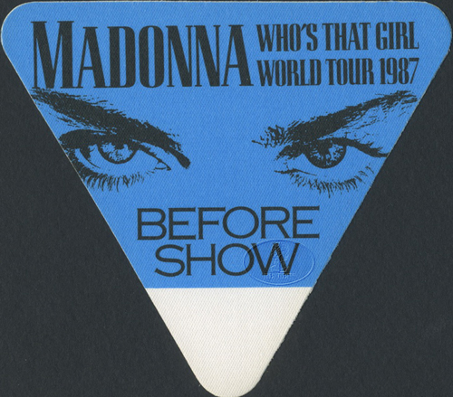 MADONNA 1987 WHO'S THAT GIRL BACKSTAGE PASS BSO blue