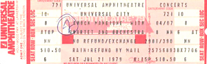 CHUCK MANGIONE 1979 UNUSED CONCERT TICKET