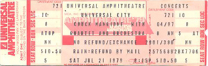 CHUCK MANGIONE 1979 UNUSED CONCERT TICKET