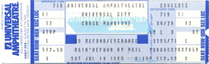 CHUCK MANGIONE 1980 TOUR UNUSED CONCERT TICKET