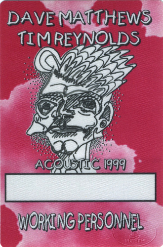 DAVE MATTHEWS TIM REYNOLDS 1999 Backstage Pass Crew red