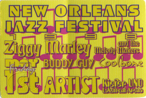 NEW ORLEANS JAZZ FESTIVAL 1998 BACKSTAGE PASS BUDDY GUY ZIGGY MARLEY