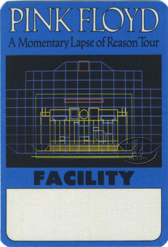 PINK FLOYD 1987 LAPSE OF REASON BACKSTAGE PASS Facility