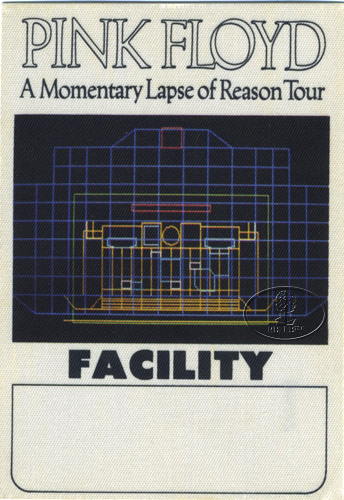 PINK FLOYD 1987 LAPSE OF REASON BACKSTAGE PASS Facility