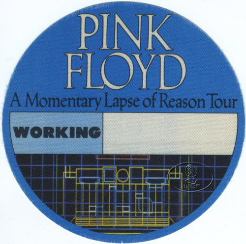 PINK FLOYD 1987 LAPSE OF REASON BACKSTAGE PASS Crew blue