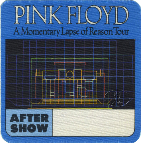 PINK FLOYD 1987 LAPSE OF REASON BACKSTAGE PASS ASO blue