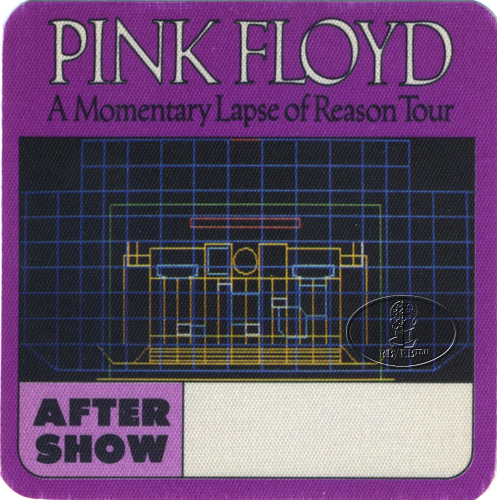 PINK FLOYD 1987 LAPSE OF REASON BACKSTAGE PASS ASO purp