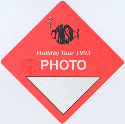 PHISH 1993 HOLIDAY TOUR BACKSTAGE PASS Photo orange