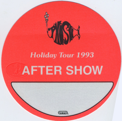 PHISH 1993 HOLIDAY TOUR BACKSTAGE PASS ASO orange