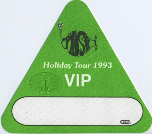 PHISH 1993 HOLIDAY TOUR VIP BACKSTAGE PASS green