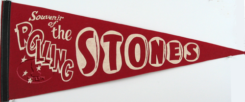 ORIGINAL ROLLING STONES 1966 U.S. TOUR SOUVENIR FELT PENNANT SOLD AT CONCERTS