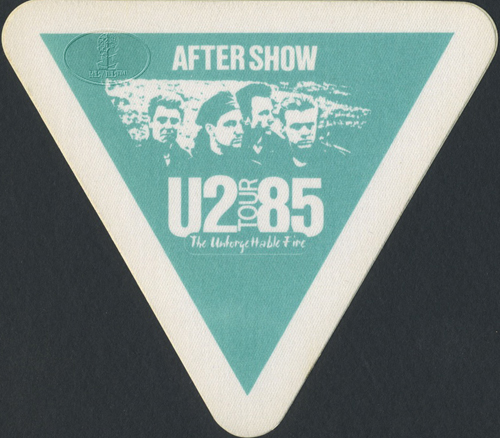 U2 1985 UNFORGETTABLE FIRE BACKSTAGE PASS ASO grn